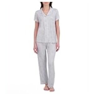 Born Pajama Set Women Size Medium Short Sleeve SS Long Pant Sage BO32133AS-SG